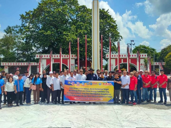 Forum Serikat Pekerja Kalteng Deklarasi Dukung Polri dan Pemerintah Jaga Kamtibmas serta Kesejahteraan Buruh