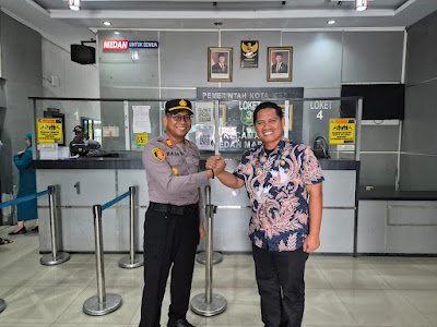 Sinergi Jaga Kamtibmas, Kapolsek Medan Labuhan Silaturahmi ke Kantor Camat Medan Marelan