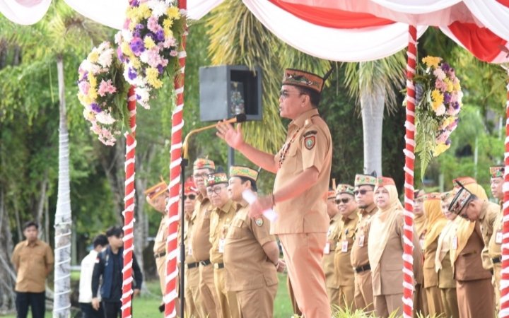 Gubernur Agustiar Pimpin Apel Besar dan Halal Bihalal Bersama 4.497 ASN Pemprov Kalteng